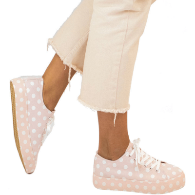zapatillas deportivas rosas de lunares