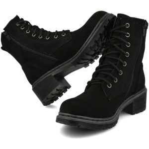 botines negros de cordones