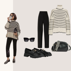mocasines chunky con jersey de rayas